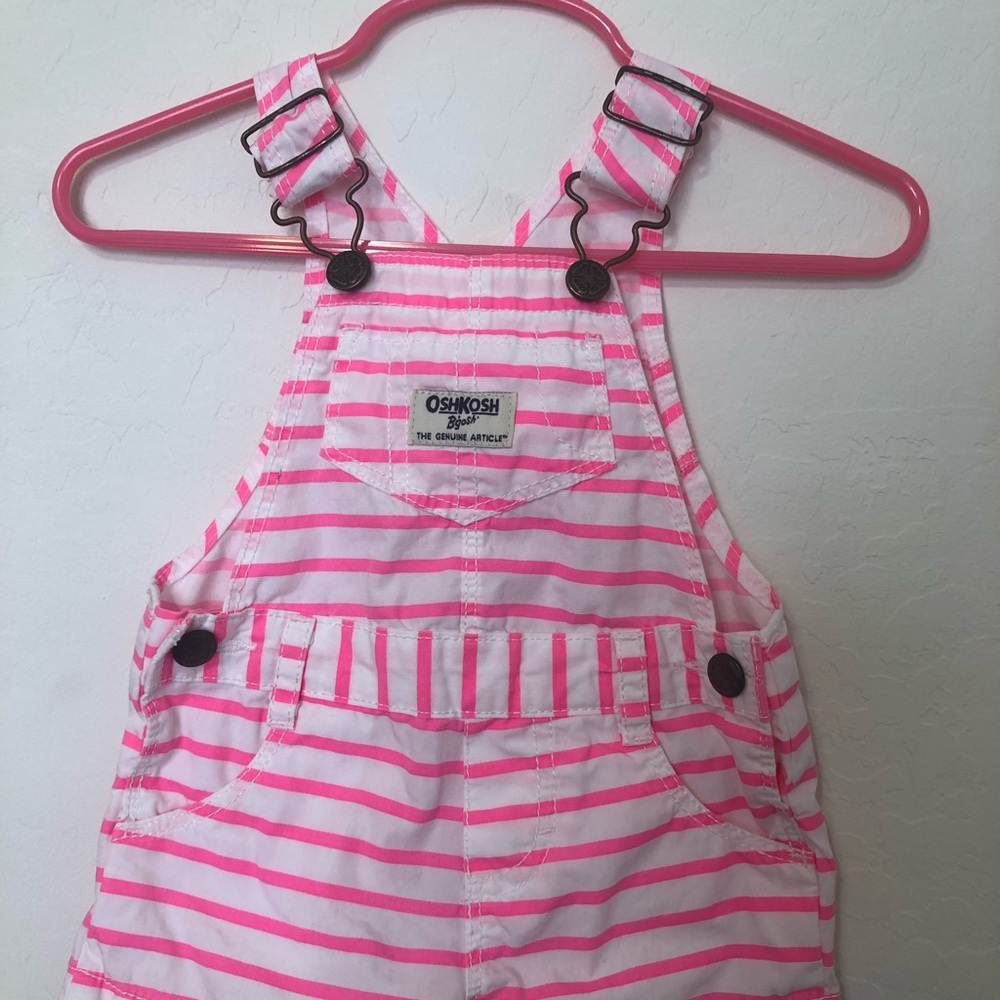 Hot pink striped Oshkosh Bgosh overalls